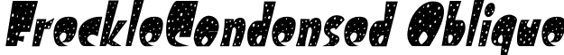 FreckleCondensed Oblique font - FreckleCondensed Oblique.ttf