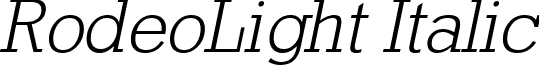 RodeoLight Italic font - RodeoLight Italic.ttf