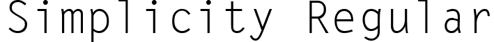 Simplicity Regular font - Simplicity Regular.ttf
