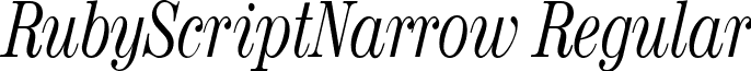 RubyScriptNarrow Regular font - RubyScriptNarrow Regular.ttf