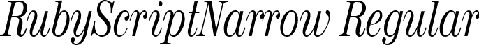 RubyScriptNarrow Regular font - rubysn.ttf