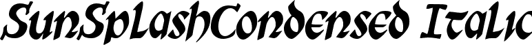 SunSplashCondensed Italic font - sunsplashcondenseditalic.ttf