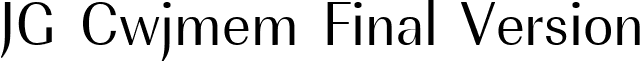 JG Cwjmem Final Version font - JG_Cwjmem_Final_Version.ttf