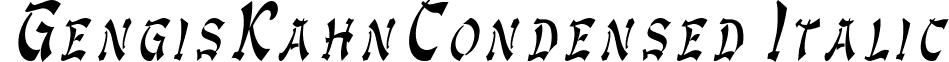 GengisKahnCondensed Italic font - gengiskahncondenseditalic.ttf