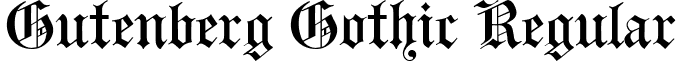 Gutenberg Gothic Regular font - gutenberggothic.ttf